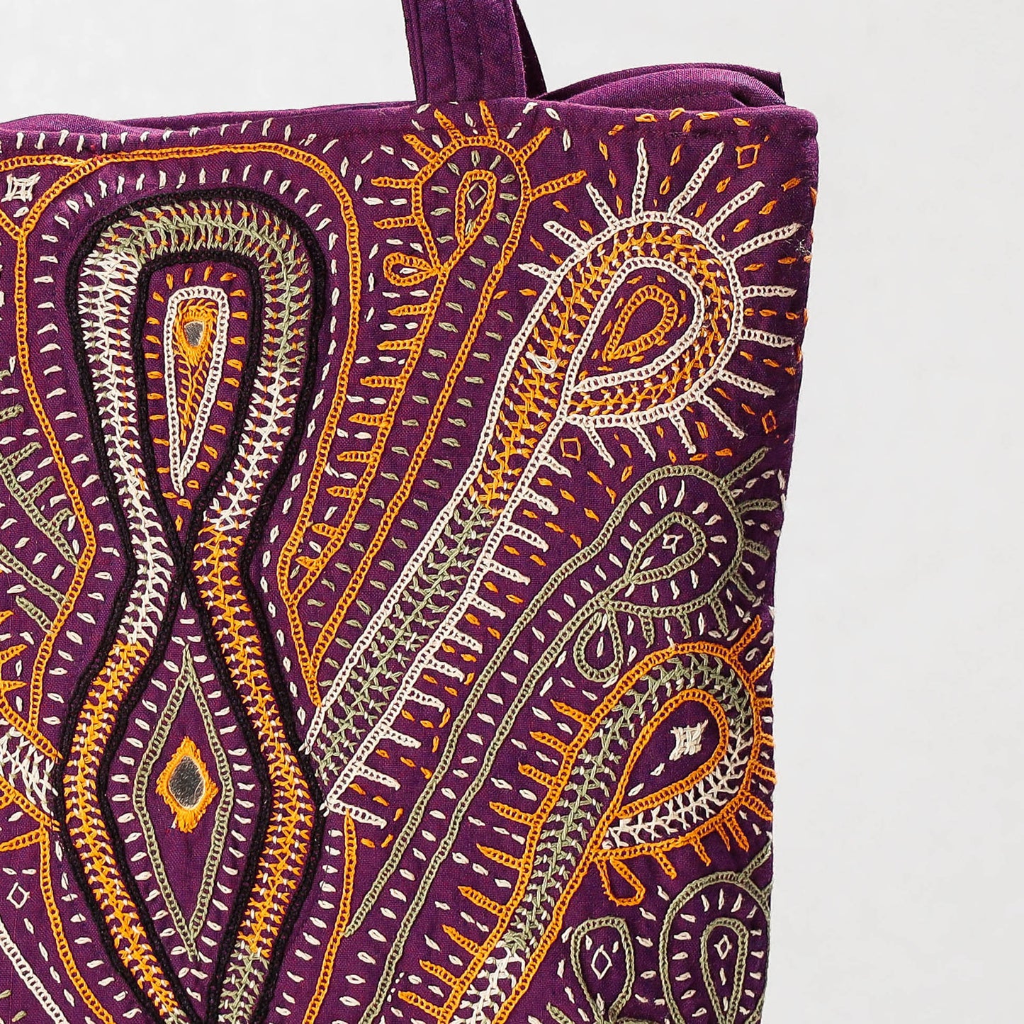 Kala Raksha Rabari Hand Embroidered Cotton Shoulder Bag