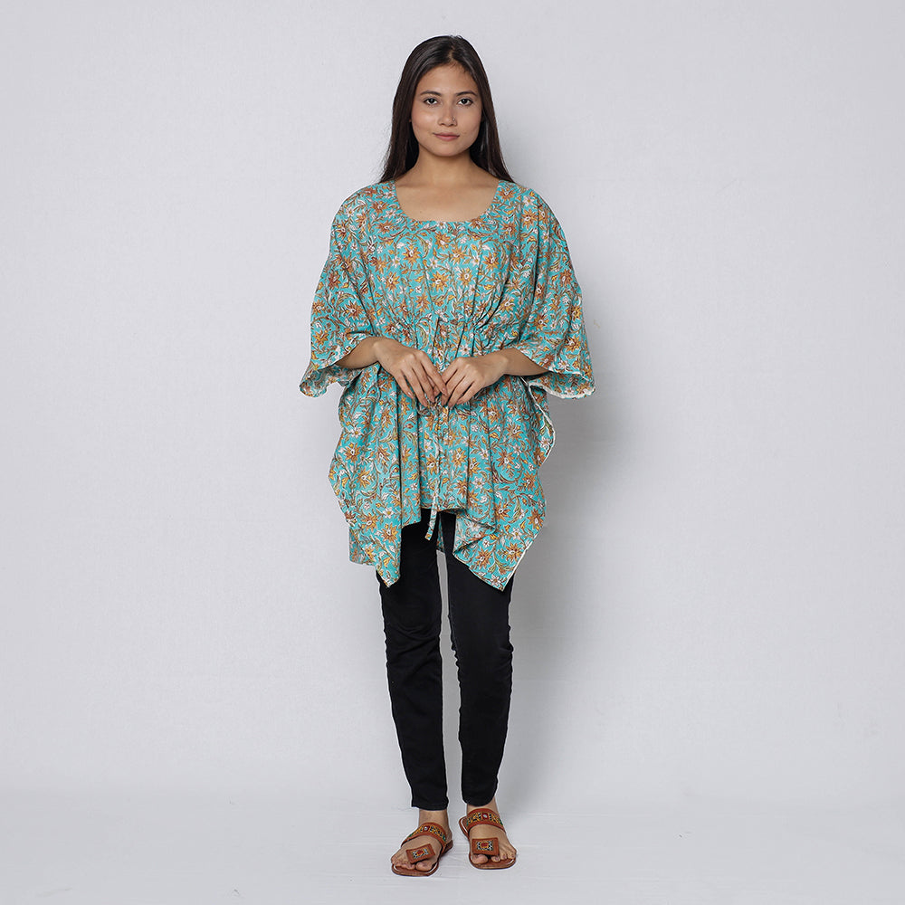 Sanganeri Block Print Cotton Kaftan (Short) 
