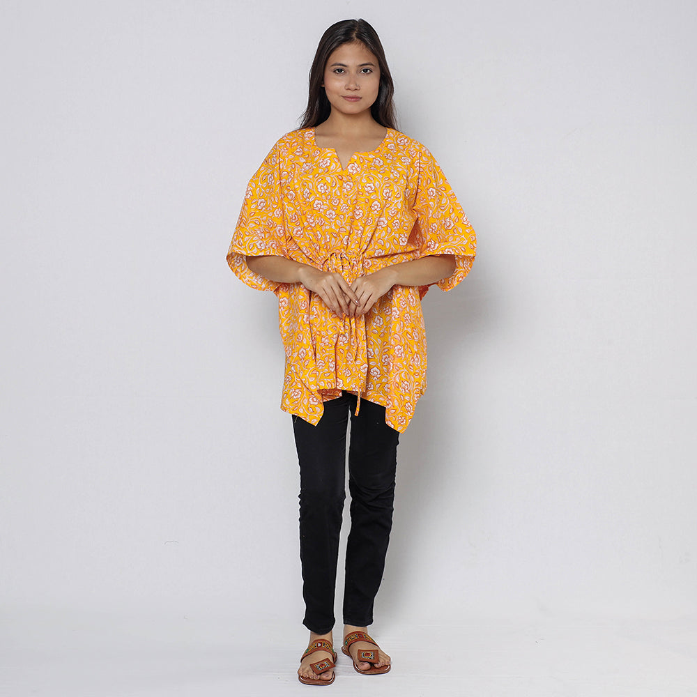 Sanganeri Block Print Cotton Kaftan (Short)