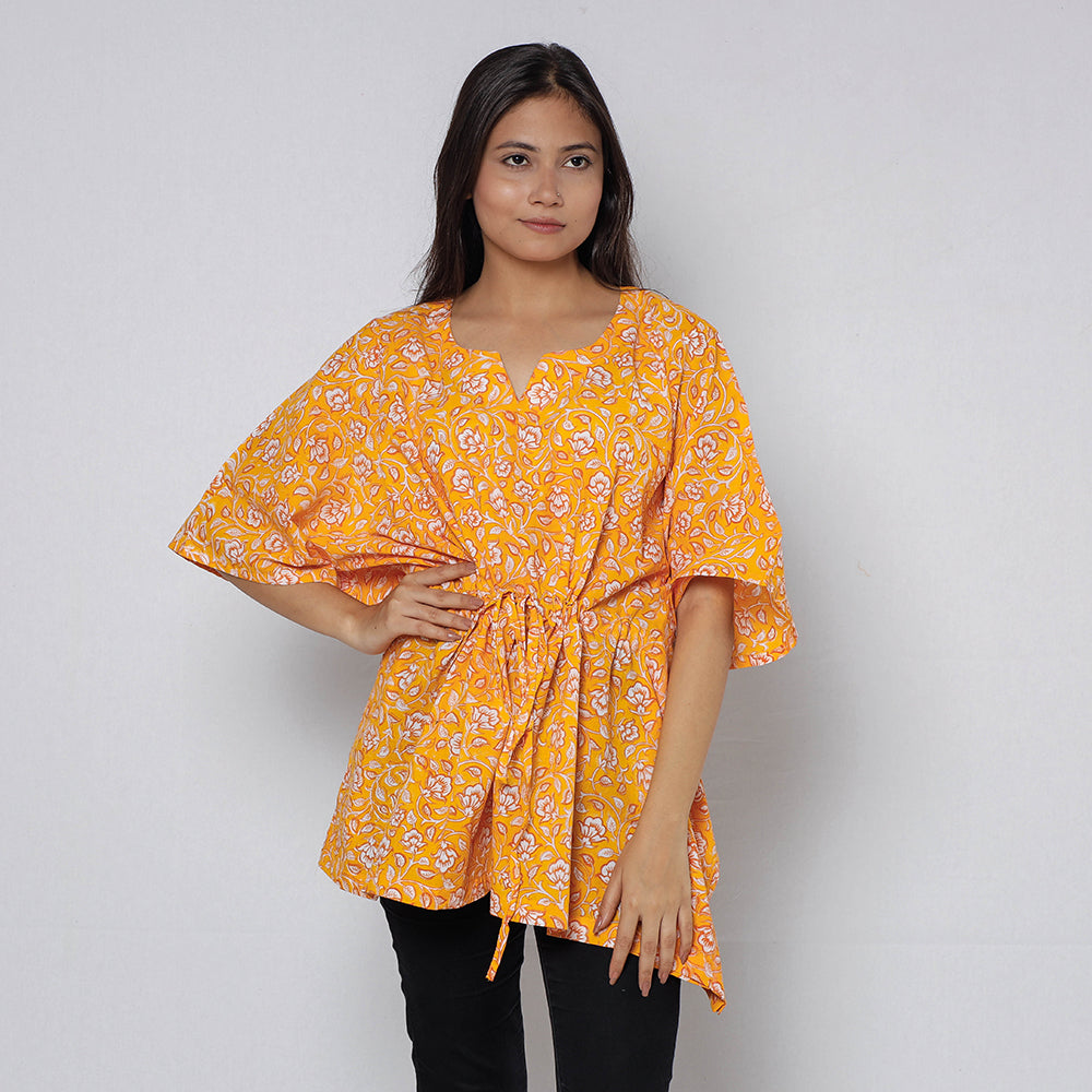 Sanganeri Block Print Cotton Kaftan (Short)