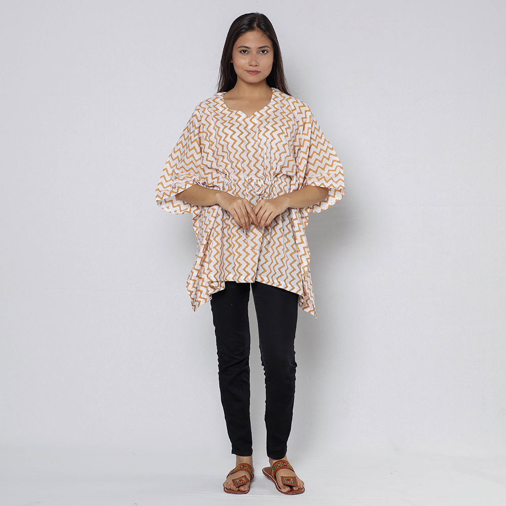 Sanganeri Block Print Cotton Kaftan (Short) 