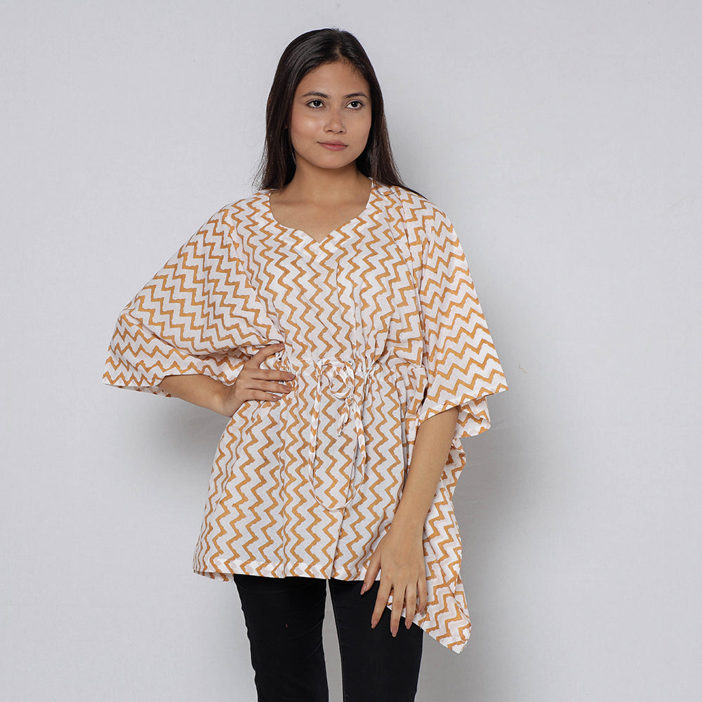 Sanganeri Block Print Cotton Kaftan (Short) 