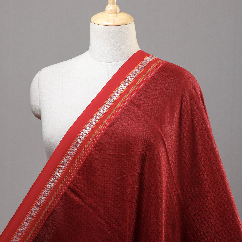 Red - Karnataka Khun Weave Cotton Fabric