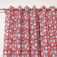 Maroon - Sanganeri Block Print Cotton Door Curtain (7 x 3.2 feet) (single piece)