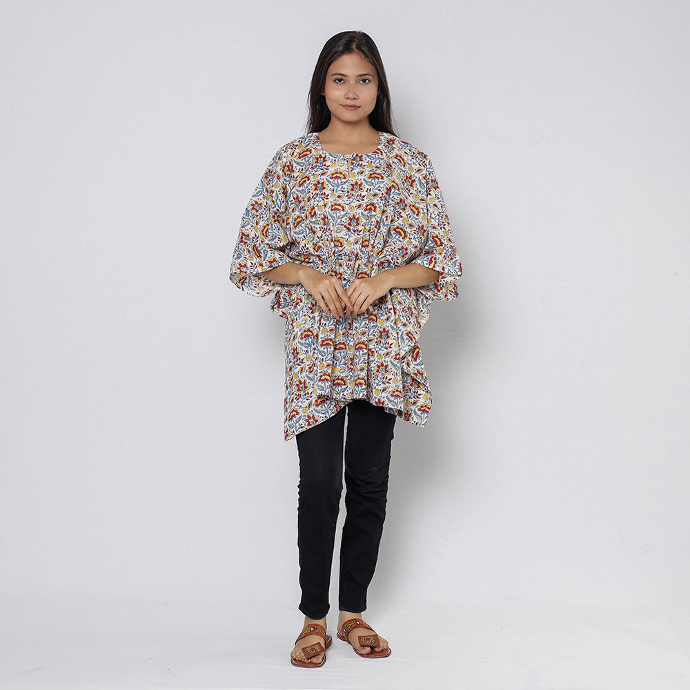 Sanganeri Block Print Cotton Kaftan (Short) 
