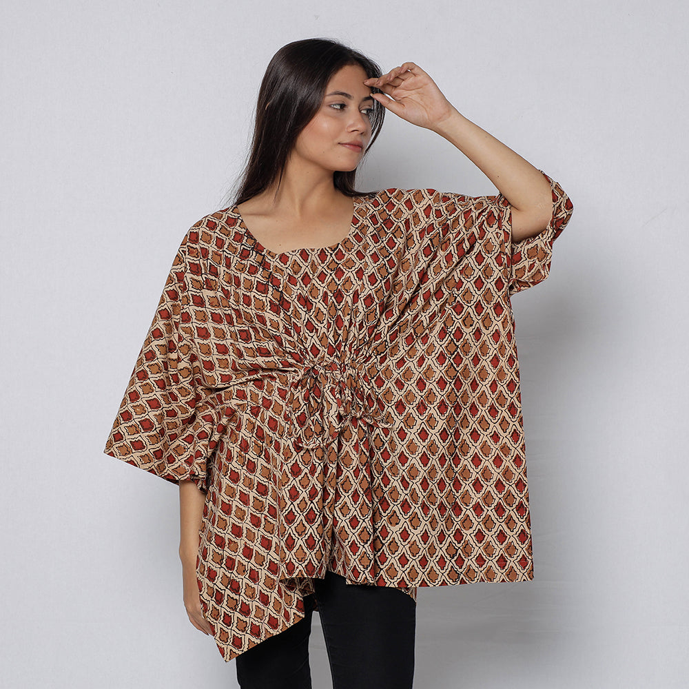 Sanganeri Block Print Cotton Kaftan (Short) 