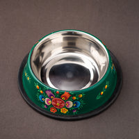 handpainted steel pet bowl