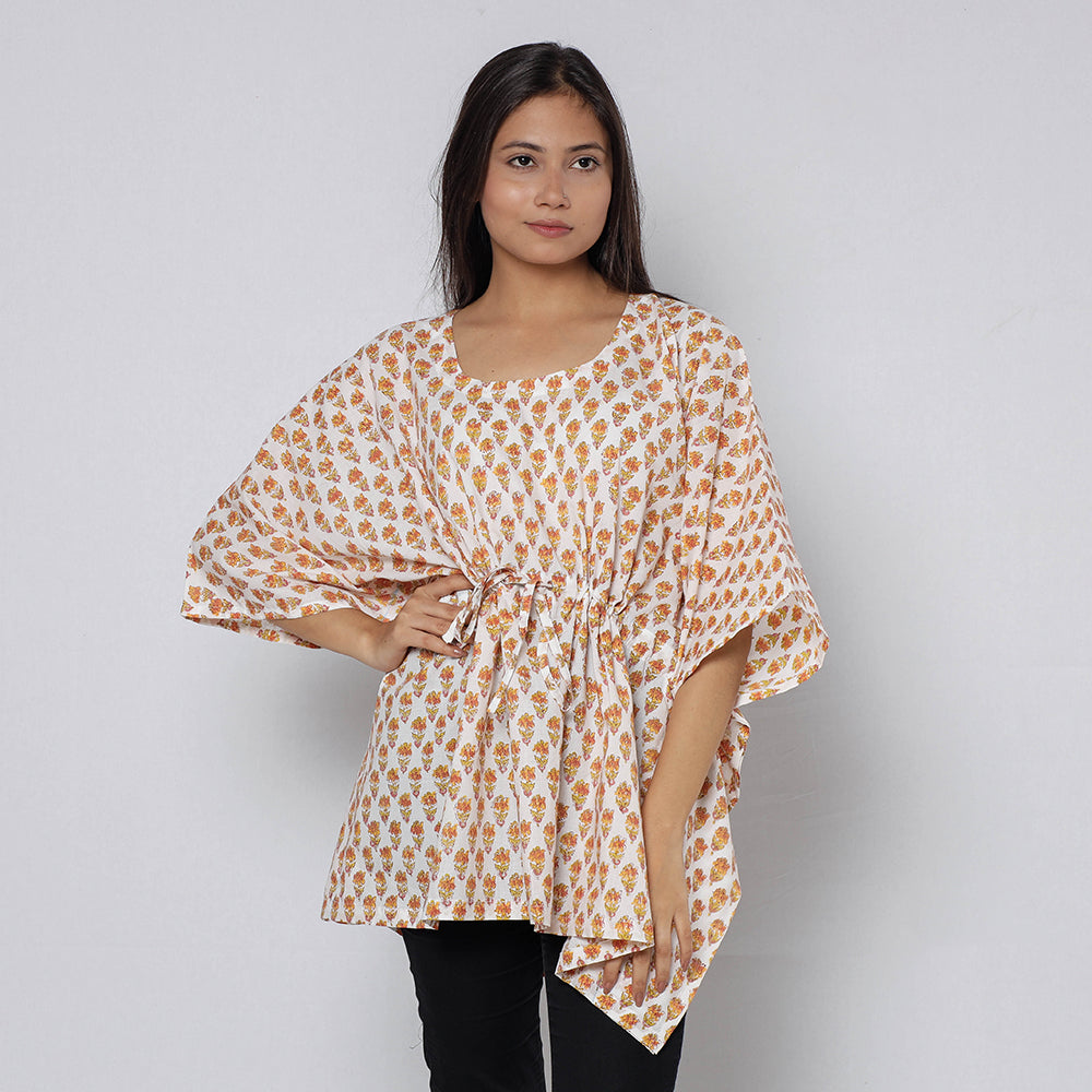 Sanganeri Block Print Cotton Kaftan (Short)