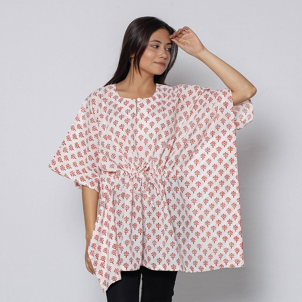 Sanganeri Block Print Cotton Kaftan (Short)
