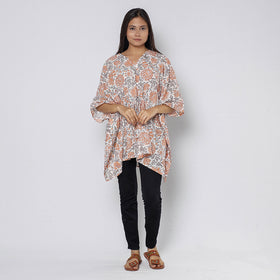 Sanganeri Block Print Cotton Kaftan (Short)