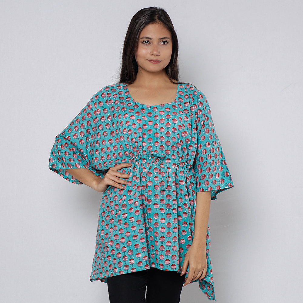 Sanganeri Block Print Cotton Kaftan (Short)