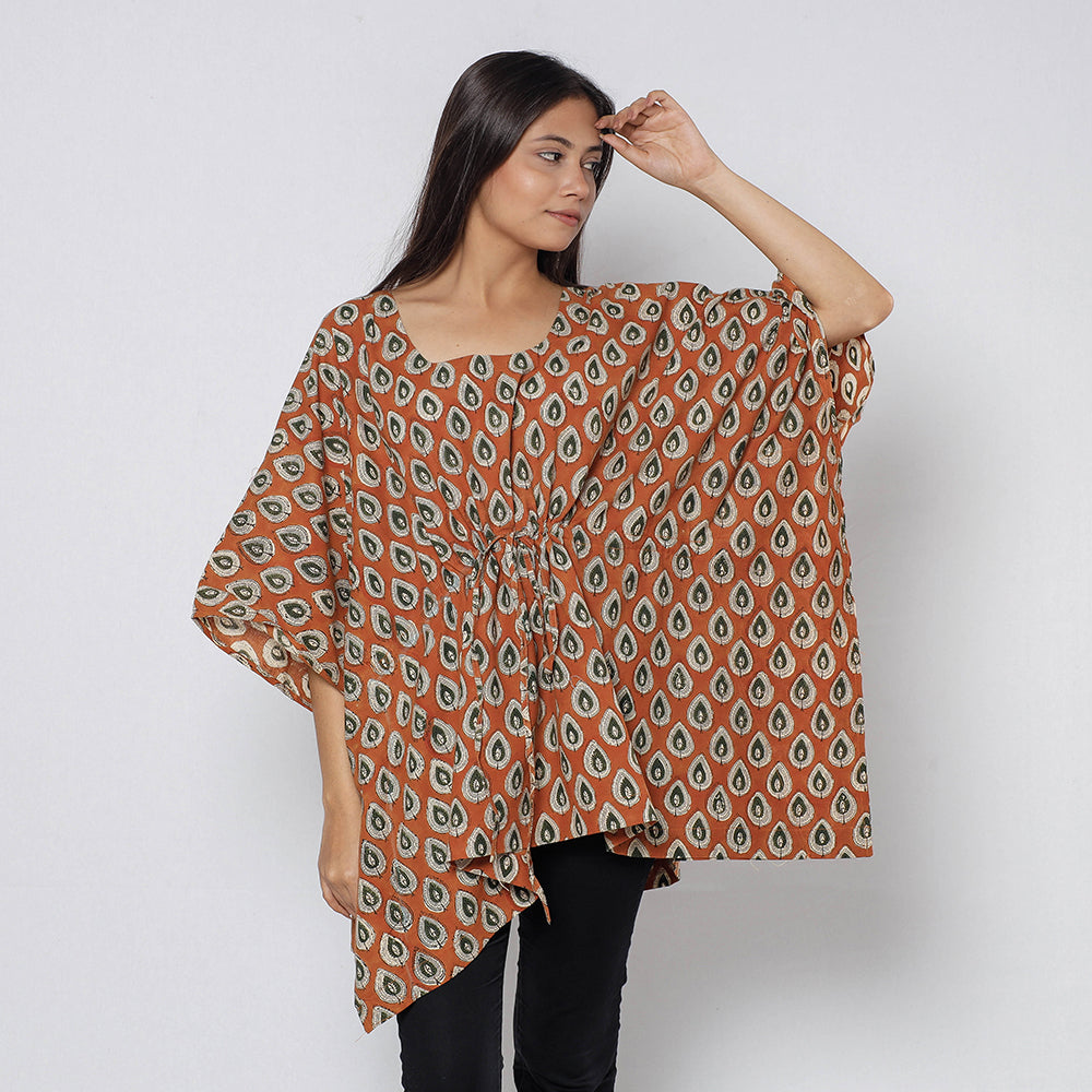 Sanganeri Block Print Cotton Kaftan (Short)