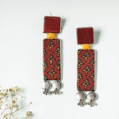  ajrakh beadwork earrings