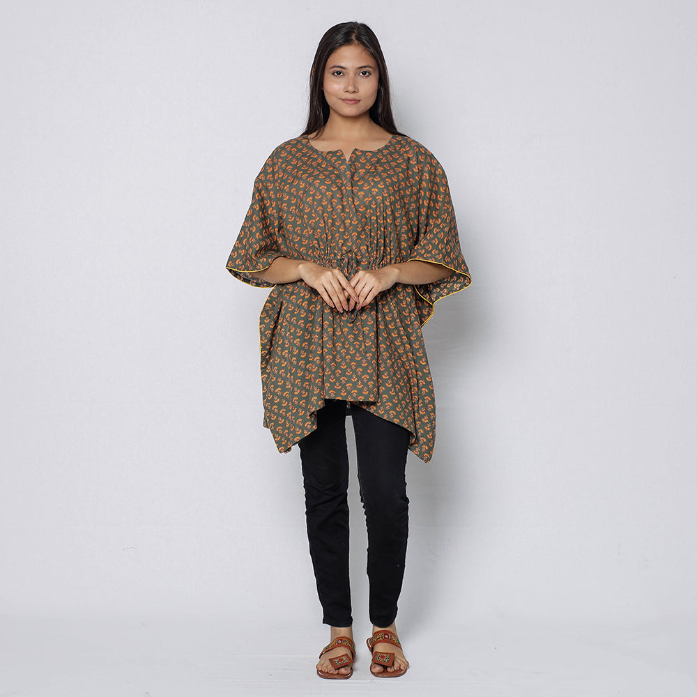 Sanganeri Block Print Cotton Kaftan (Short)