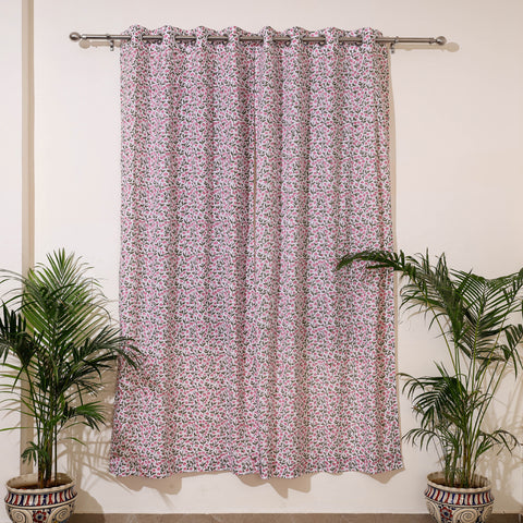 Multicolor - Sanganeri Block Print Cotton Door Curtain (7 x 3.2 feet) (single piece)