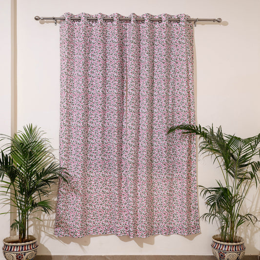 Multicolor - Sanganeri Block Print Cotton Door Curtain (7 x 3.2 feet) (single piece)