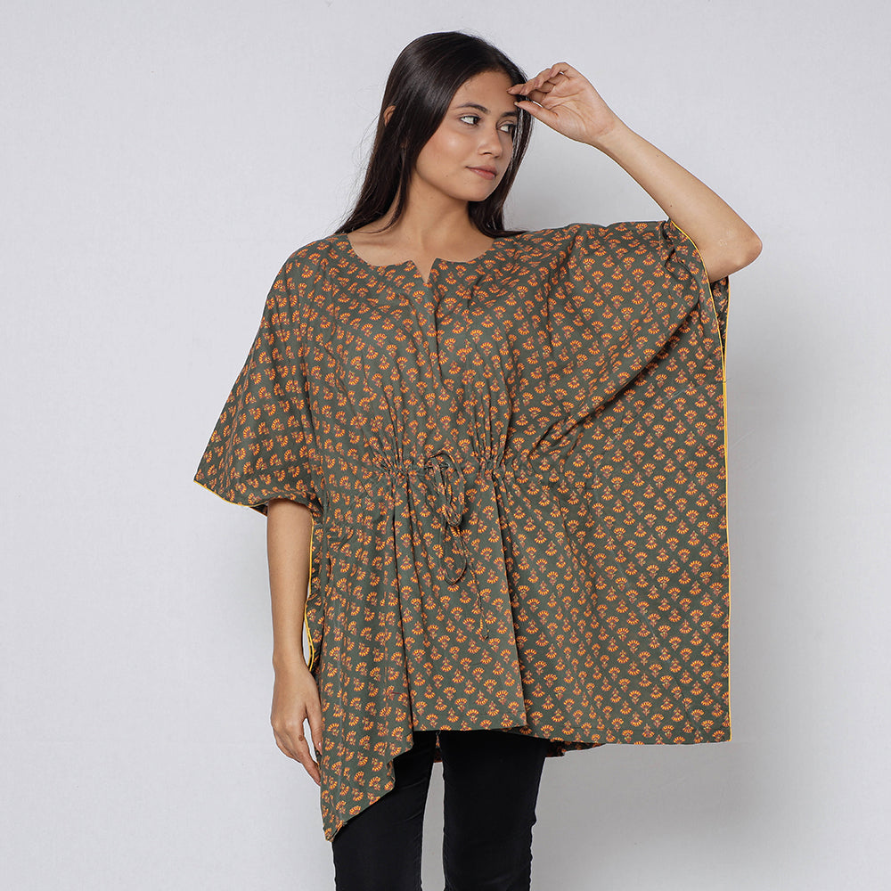 Sanganeri Block Print Cotton Kaftan (Short)