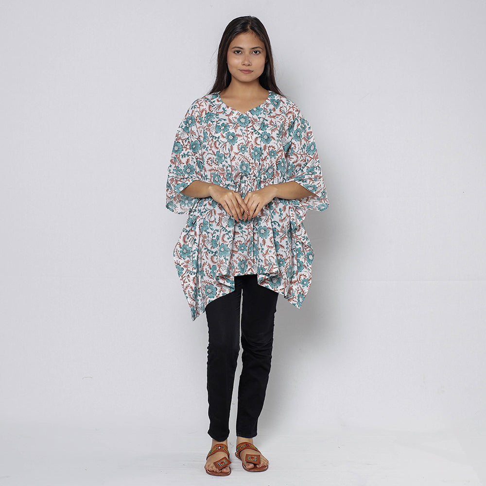 Sanganeri Block Print Cotton Kaftan (Short)