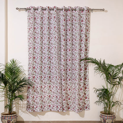 Sanganeri Block Print Cotton Door Curtain (7 x 3.2 feet) (single piece)