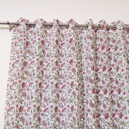 Sanganeri Block Print Cotton Door Curtain (7 x 3.2 feet) (single piece)