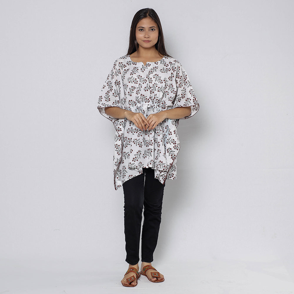 Sanganeri Block Print Cotton Kaftan (Short)