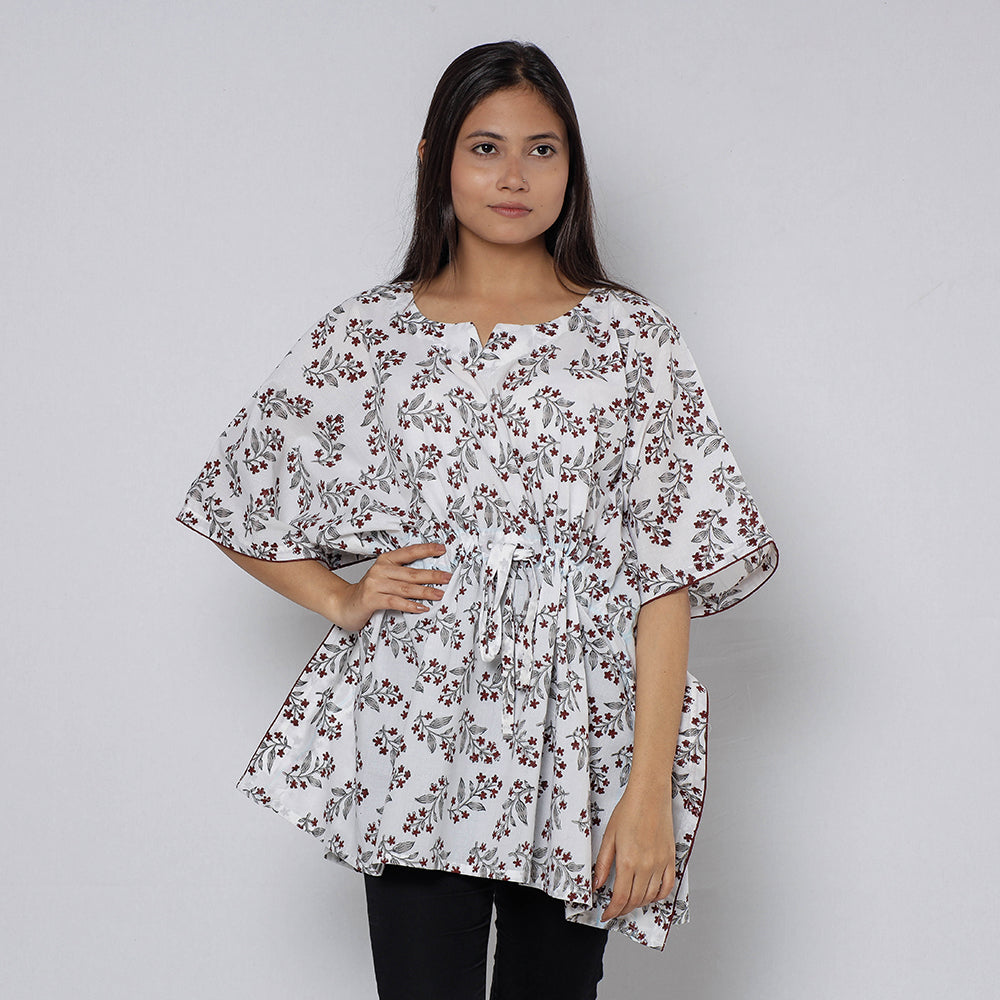 Sanganeri Block Print Cotton Kaftan (Short)