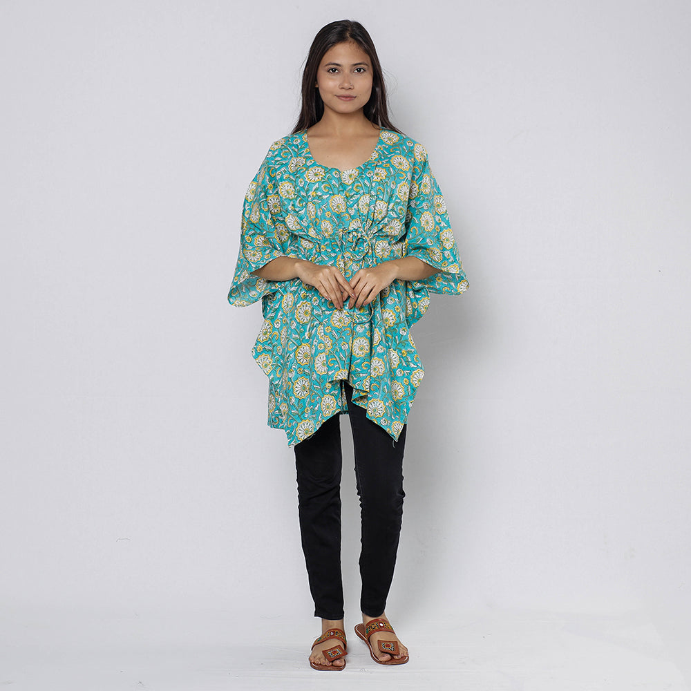 Sanganeri Block Print Cotton Kaftan (Short)