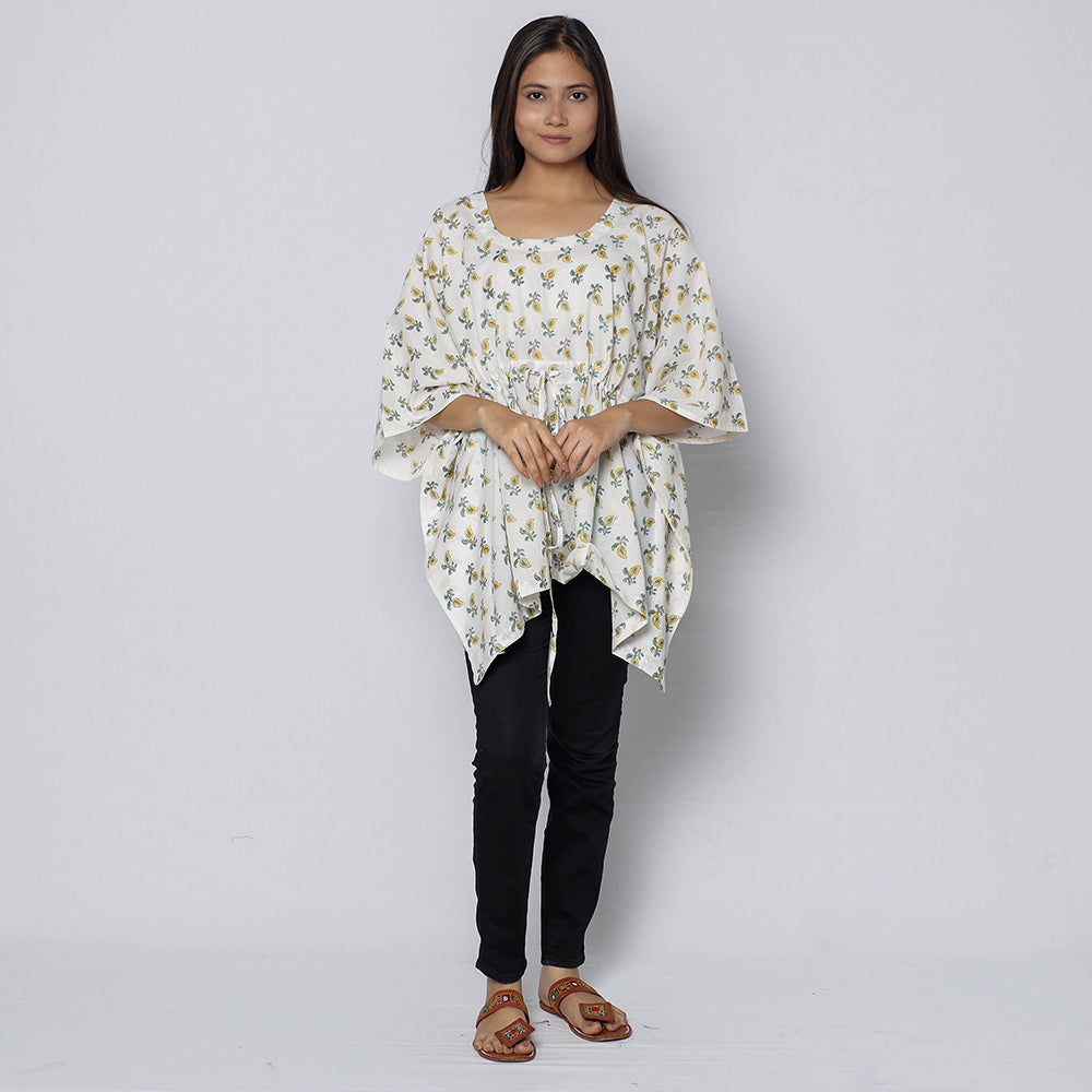 Sanganeri Block Print Cotton Kaftan (Short)
