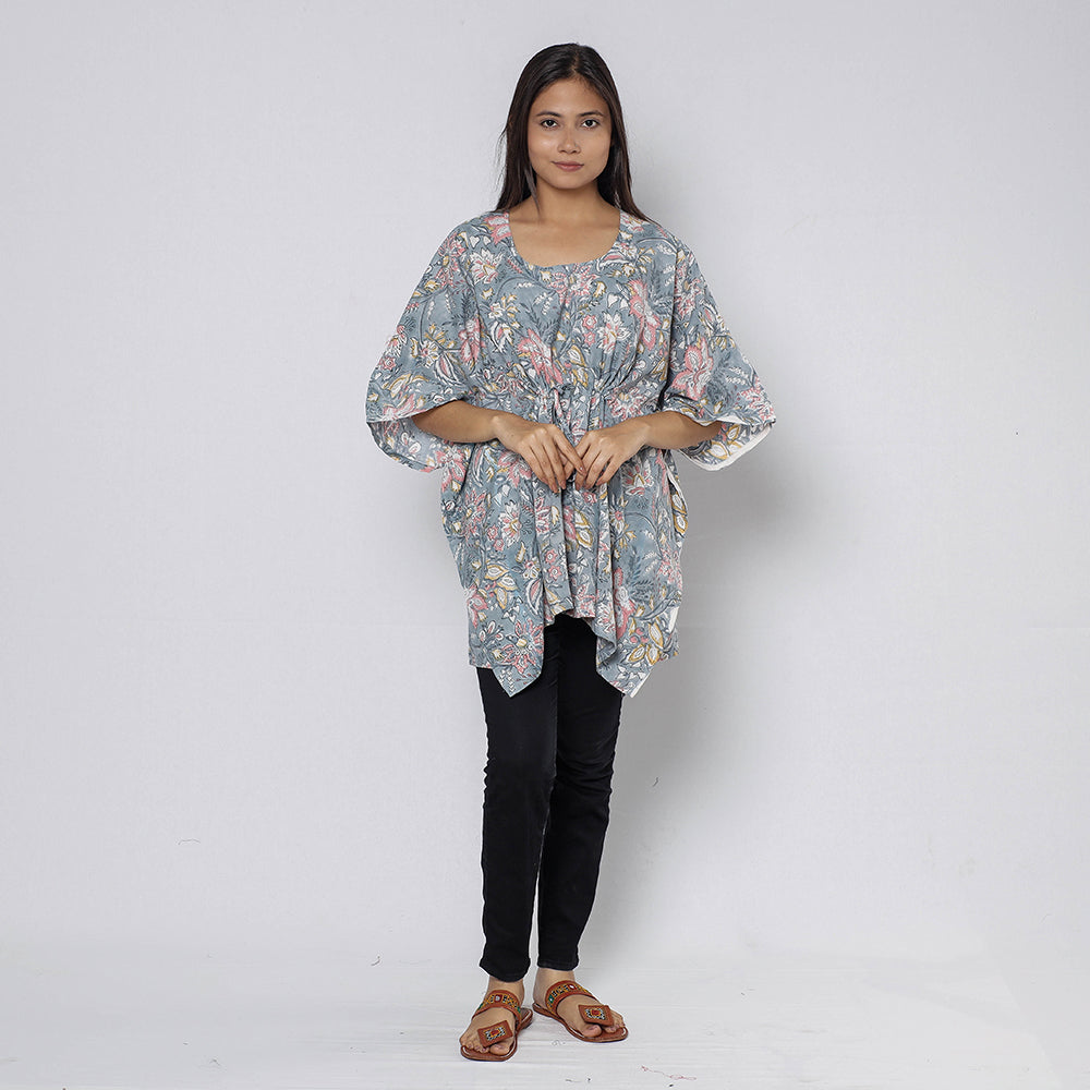 Sanganeri Block Print Cotton Kaftan (Short)