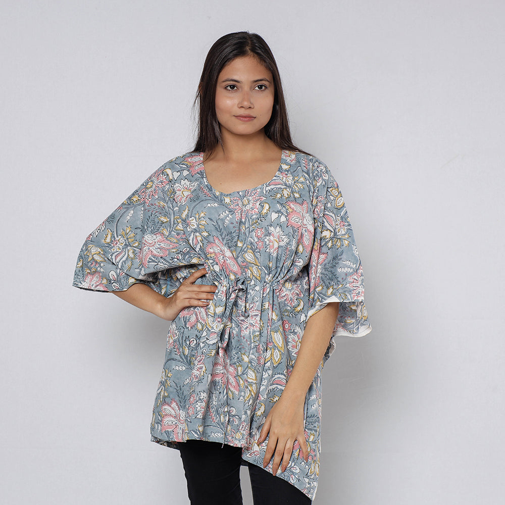 Sanganeri Block Print Cotton Kaftan (Short)