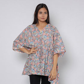 Sanganeri Block Print Cotton Kaftan (Short)