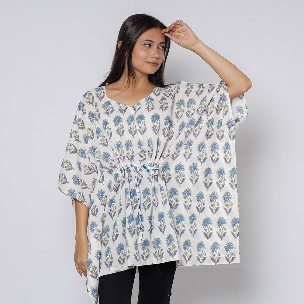 Sanganeri Block Print Cotton Kaftan (Short)