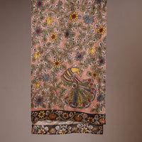 Pink - Srikalahasti Kalamkari Handpainted Pure Handloom Cotton Stole