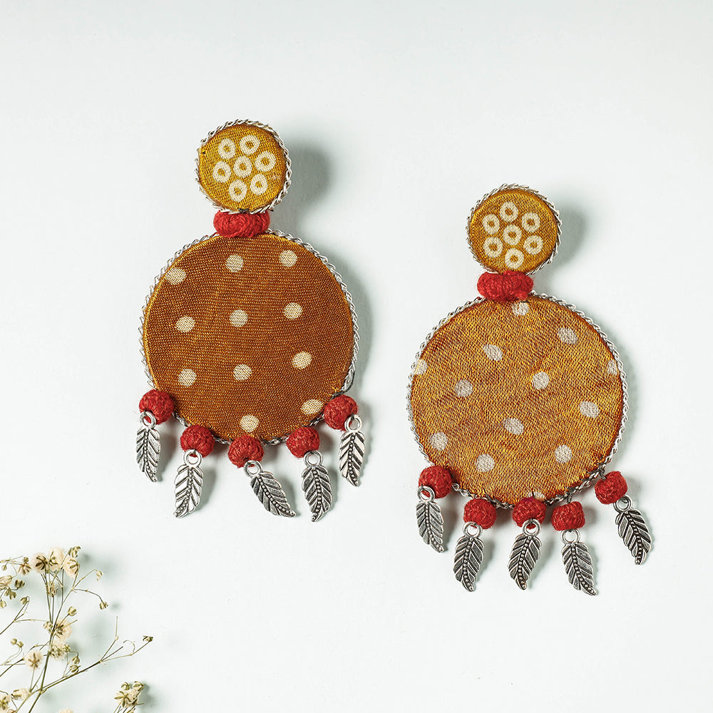  ajrakh beadwork earrings