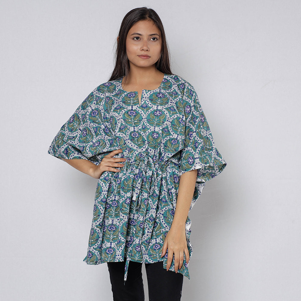 Sanganeri Block Print Cotton Kaftan (Short)