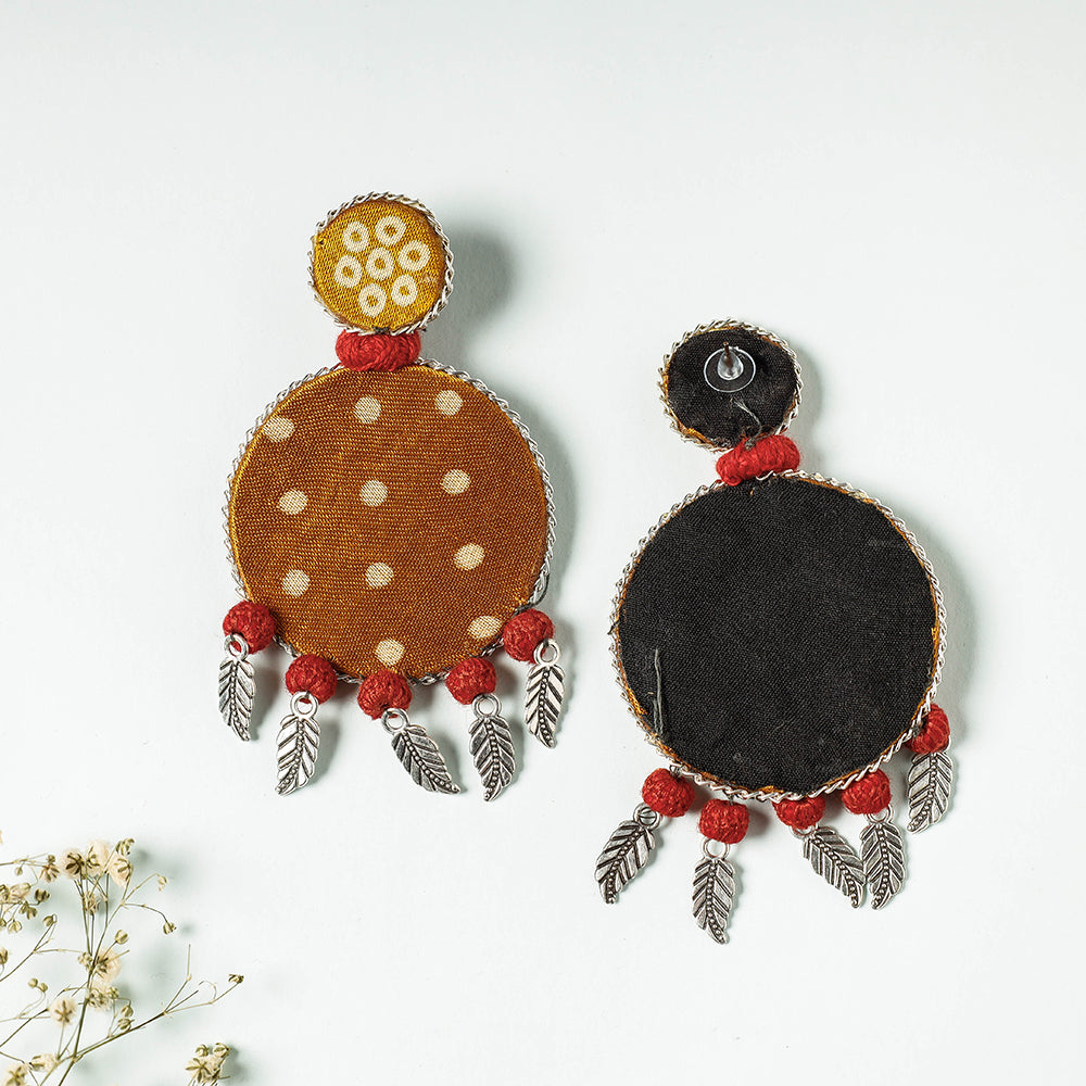  ajrakh beadwork earrings