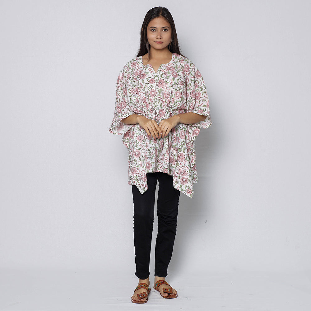 Sanganeri Block Print Cotton Kaftan (Short)
