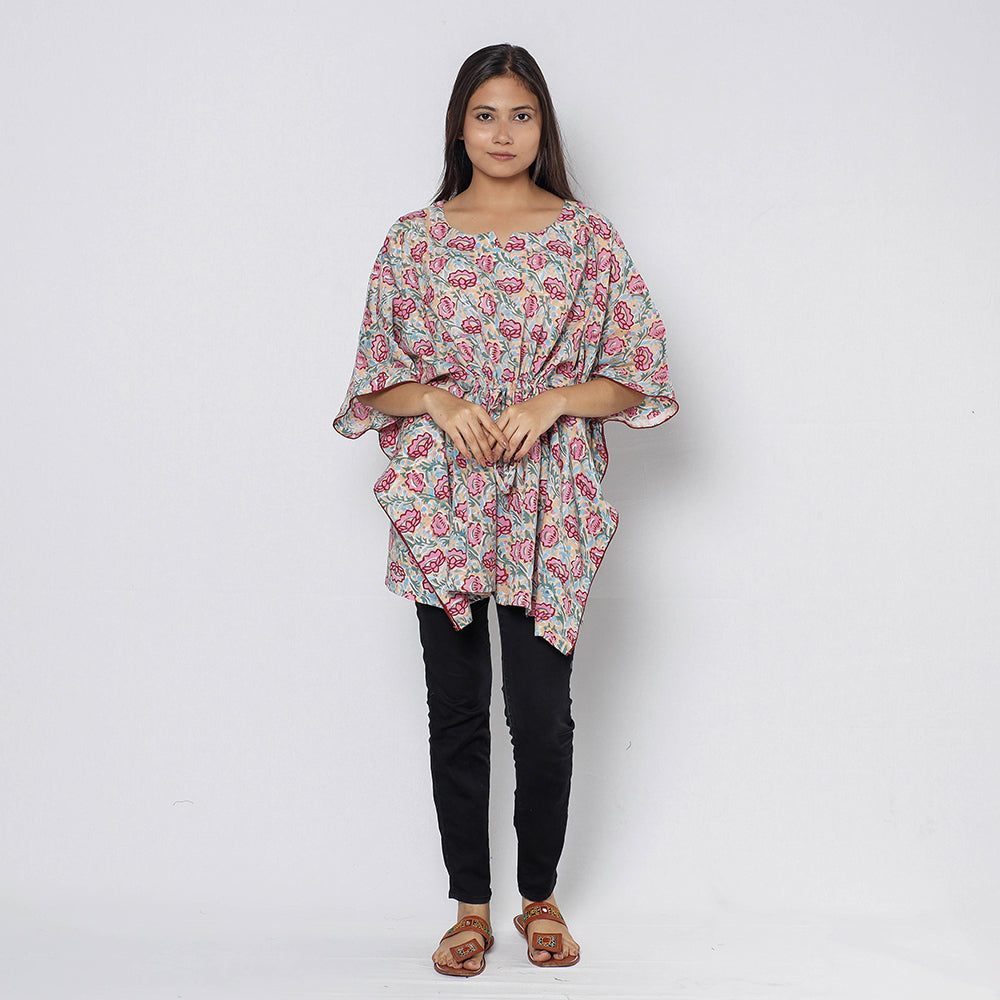 Sanganeri Block Print Cotton Kaftan (Short)