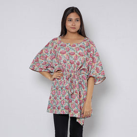 Sanganeri Block Print Cotton Kaftan (Short)