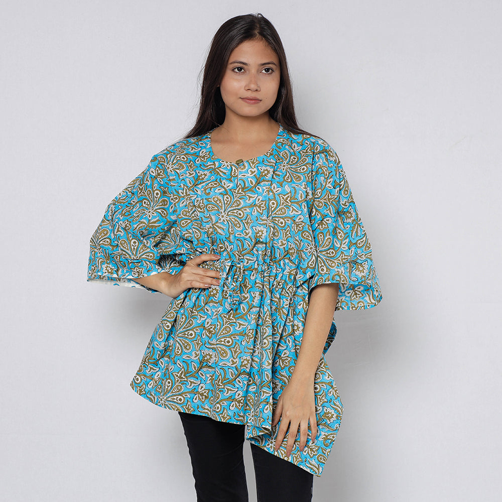 Sanganeri Block Print Cotton Kaftan (Short)