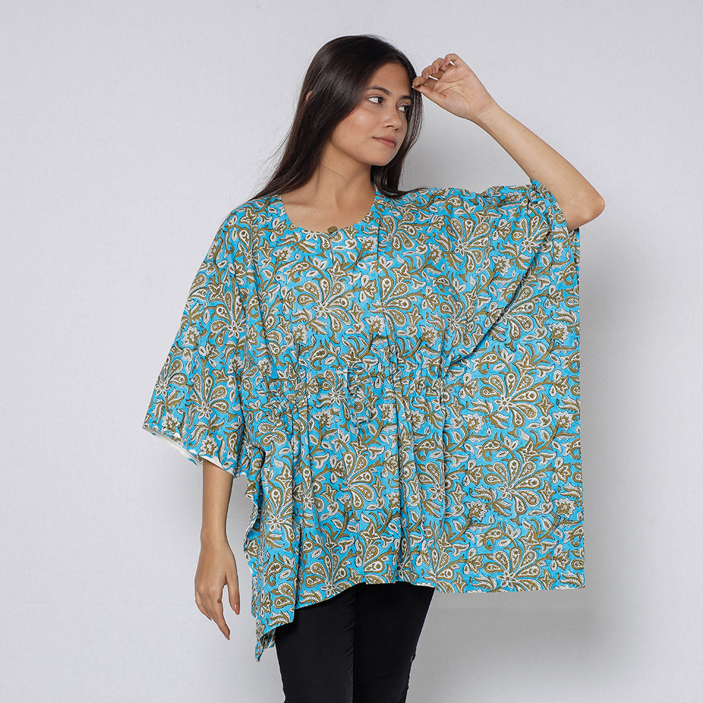 Sanganeri Block Print Cotton Kaftan (Short)