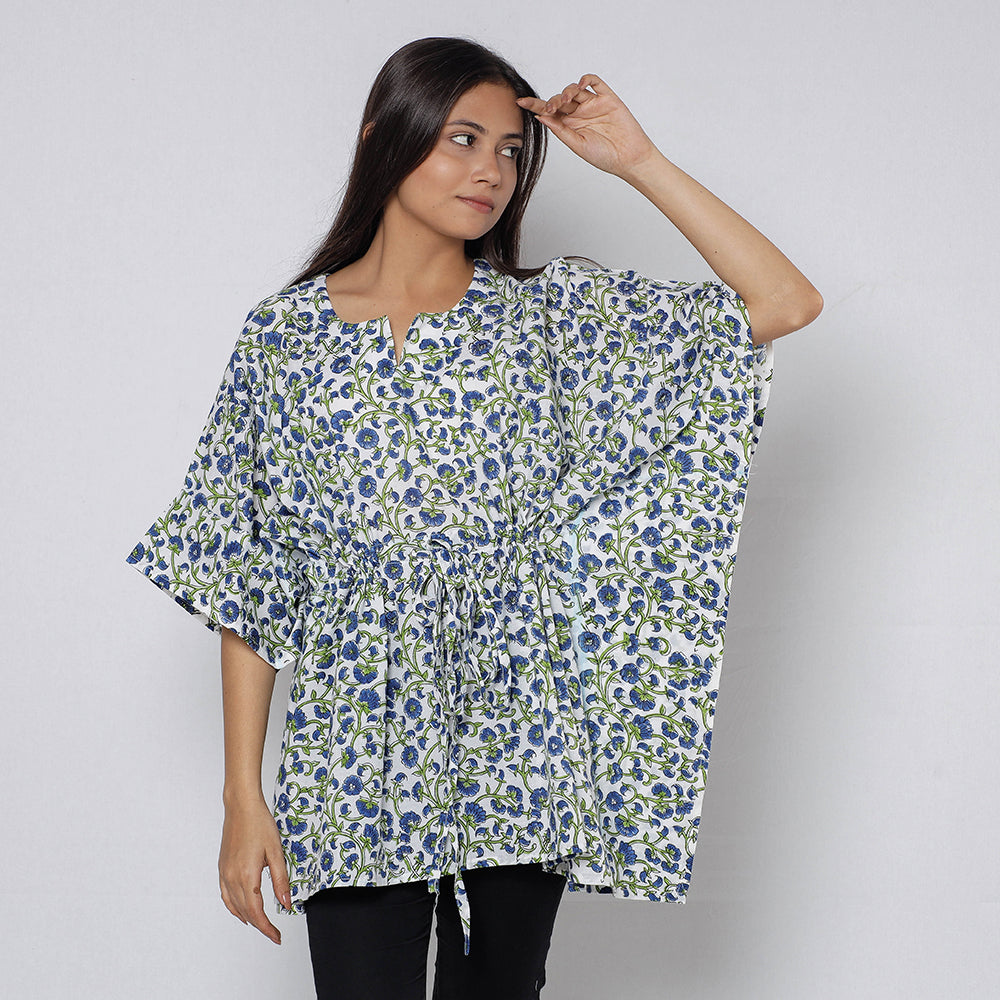 Sanganeri Block Print Cotton Kaftan (Short)