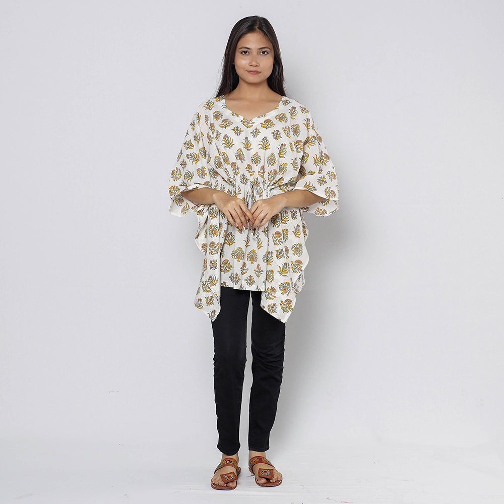 Sanganeri Block Print Cotton Kaftan (Short)