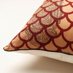 Brown Bagh Hand Block Printed Pure Cotton Cushion Cover 