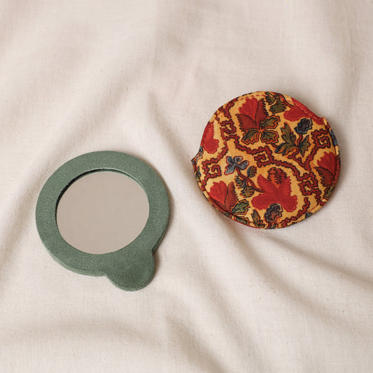 Floral Printed Handcrafted Hand Mirror (3 x 3 in)