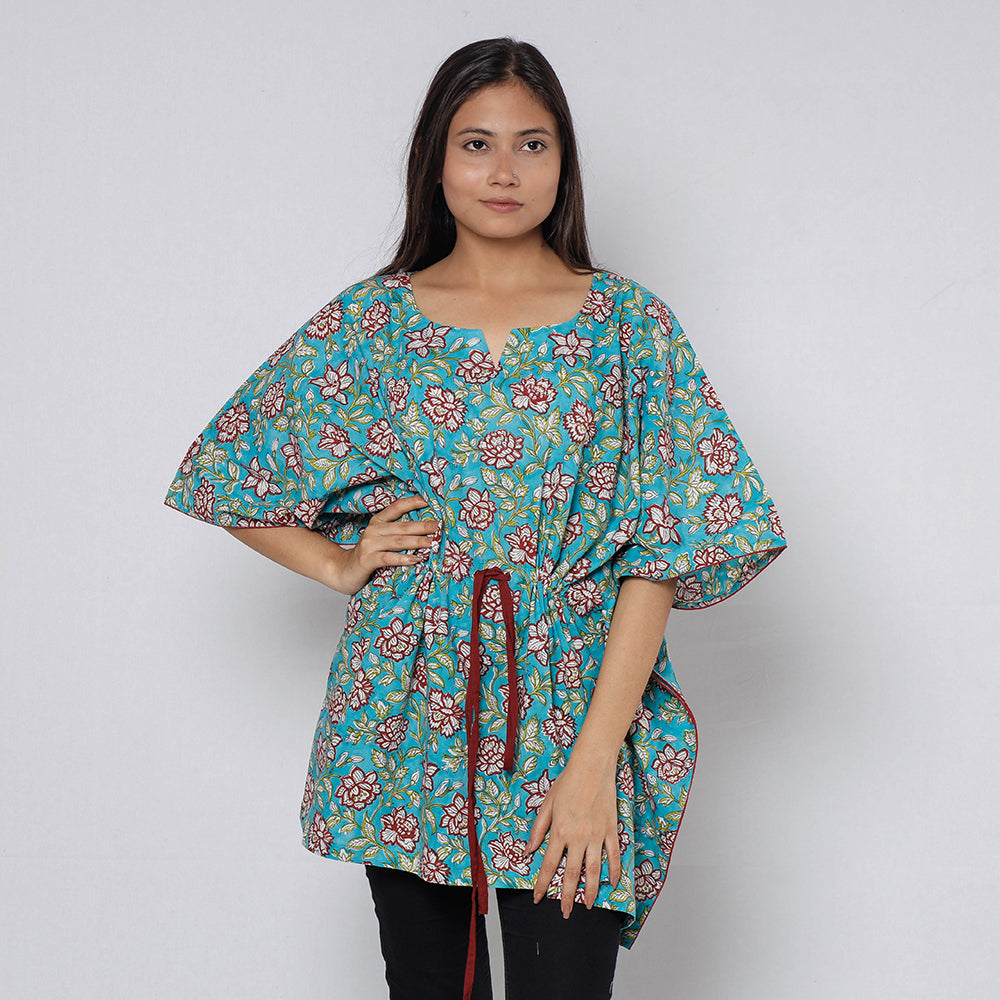 Sanganeri Block Print Cotton Kaftan (Short) 