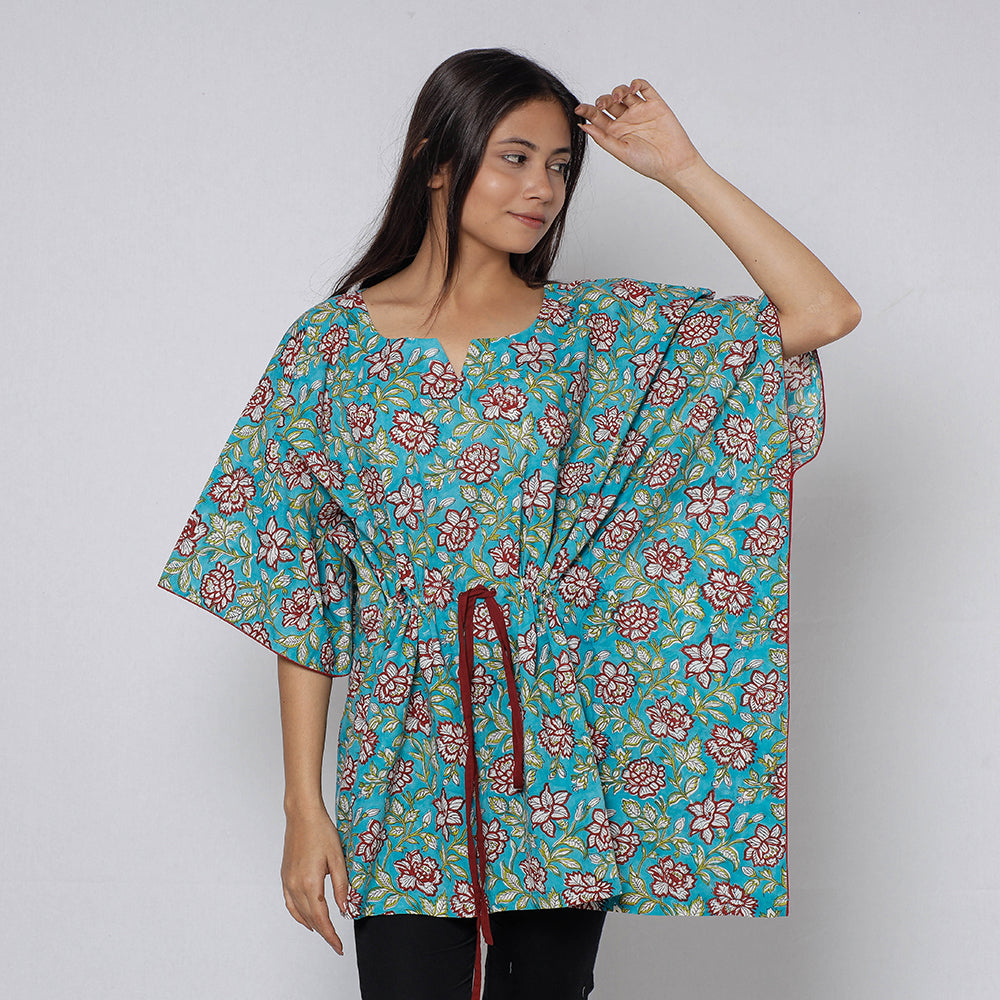 Sanganeri Block Print Cotton Kaftan (Short) 