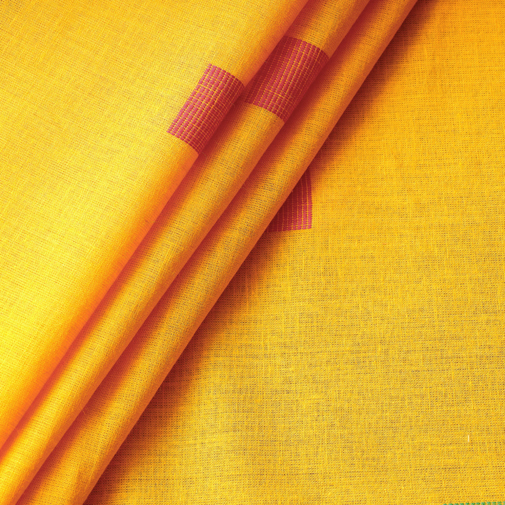Yellow - Jacquard Prewashed Cotton Fabric