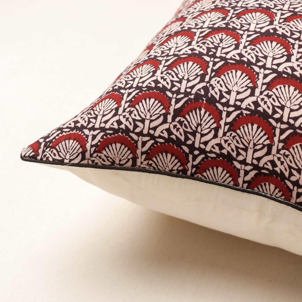 Multicolor - Bagh Hand Block Printed Pure Cotton Cushion Cover (16 x 16 in)
