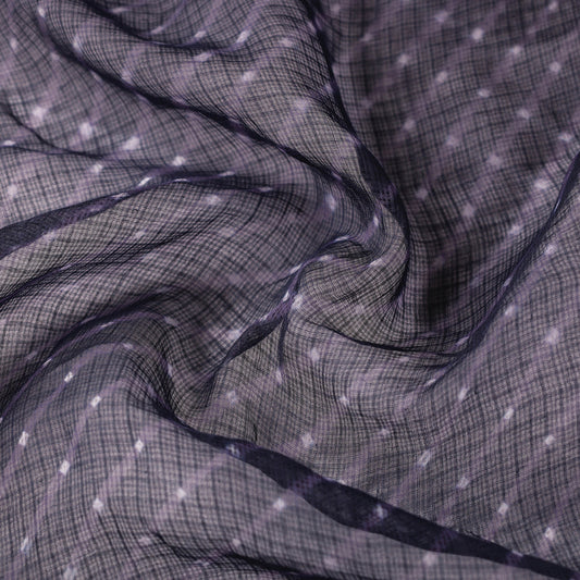 Purple - Leheriya Tie-Dye Kota Doria Cotton Fabric